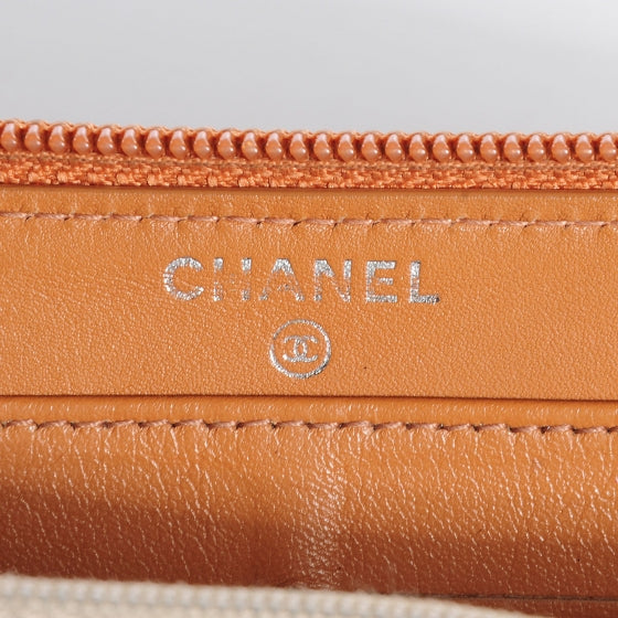 Caviar CC Large Gusset Zip Around Wallet Dark Beige