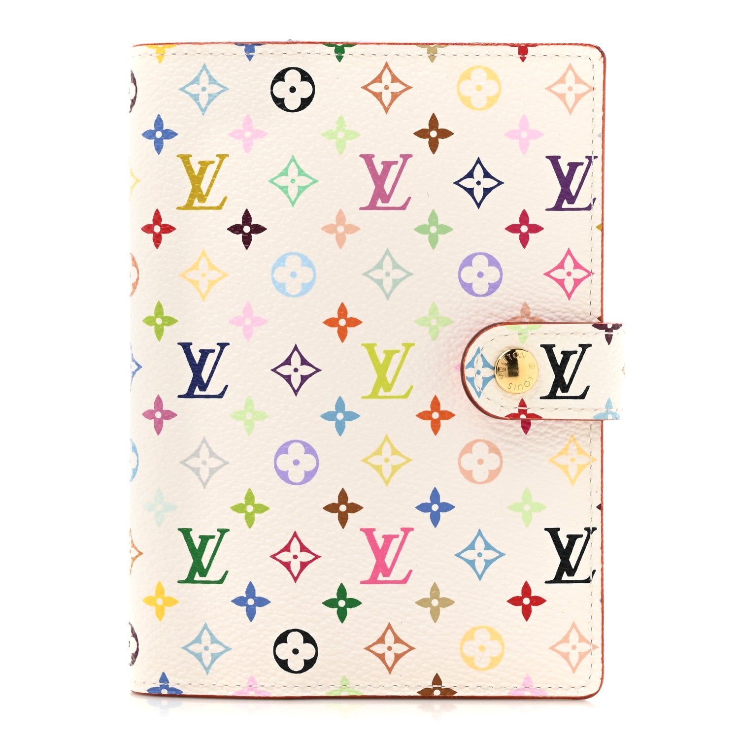 Louis Vuitton Monogram Multicolor Small Ring Agenda Cover White Litchi 1 of 6