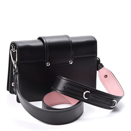 Prada City Calf Plex Ribbon Bag Black Rosa 2 of 8