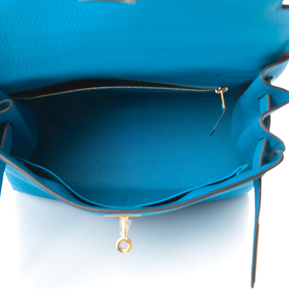 Hermes Togo Kelly Retourne 28 Bleu Zanzibar 5 of 11