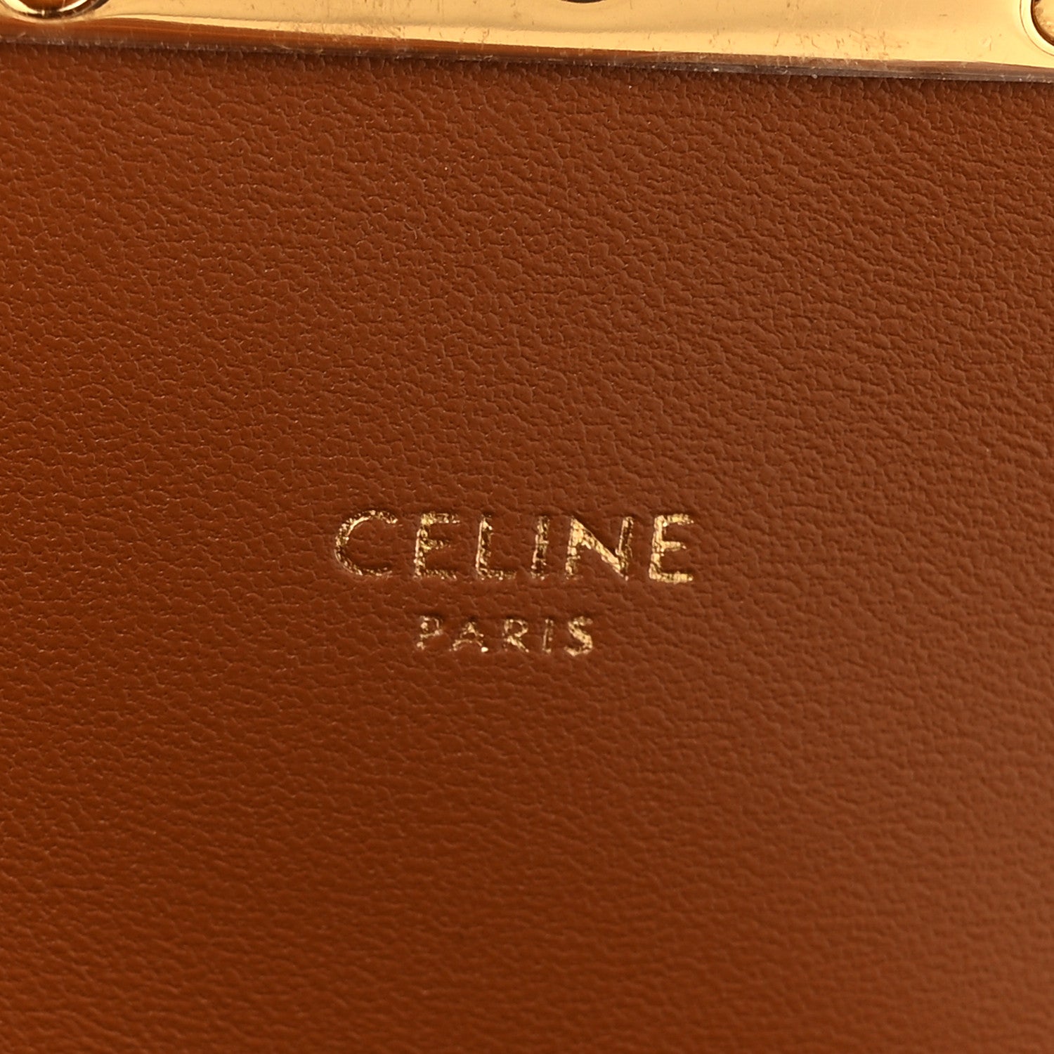 Celine Triomphe Canvas Calfskin Medium Triomphe Bag Tan 6 of 13