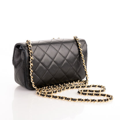 Chanel Lambskin Quilted Extra Mini V For Victory Flap Black 3 of 7