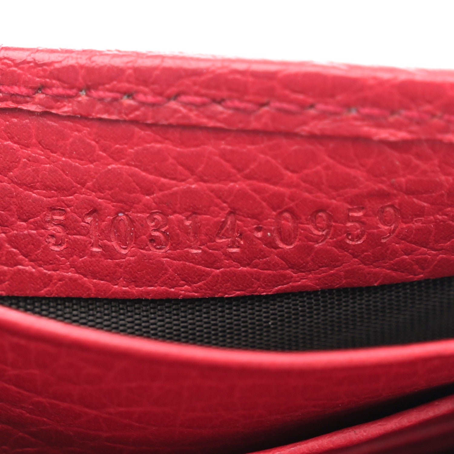 Gucci Dollar Calfskin Interlocking G Chain Wallet Red 7 of 11