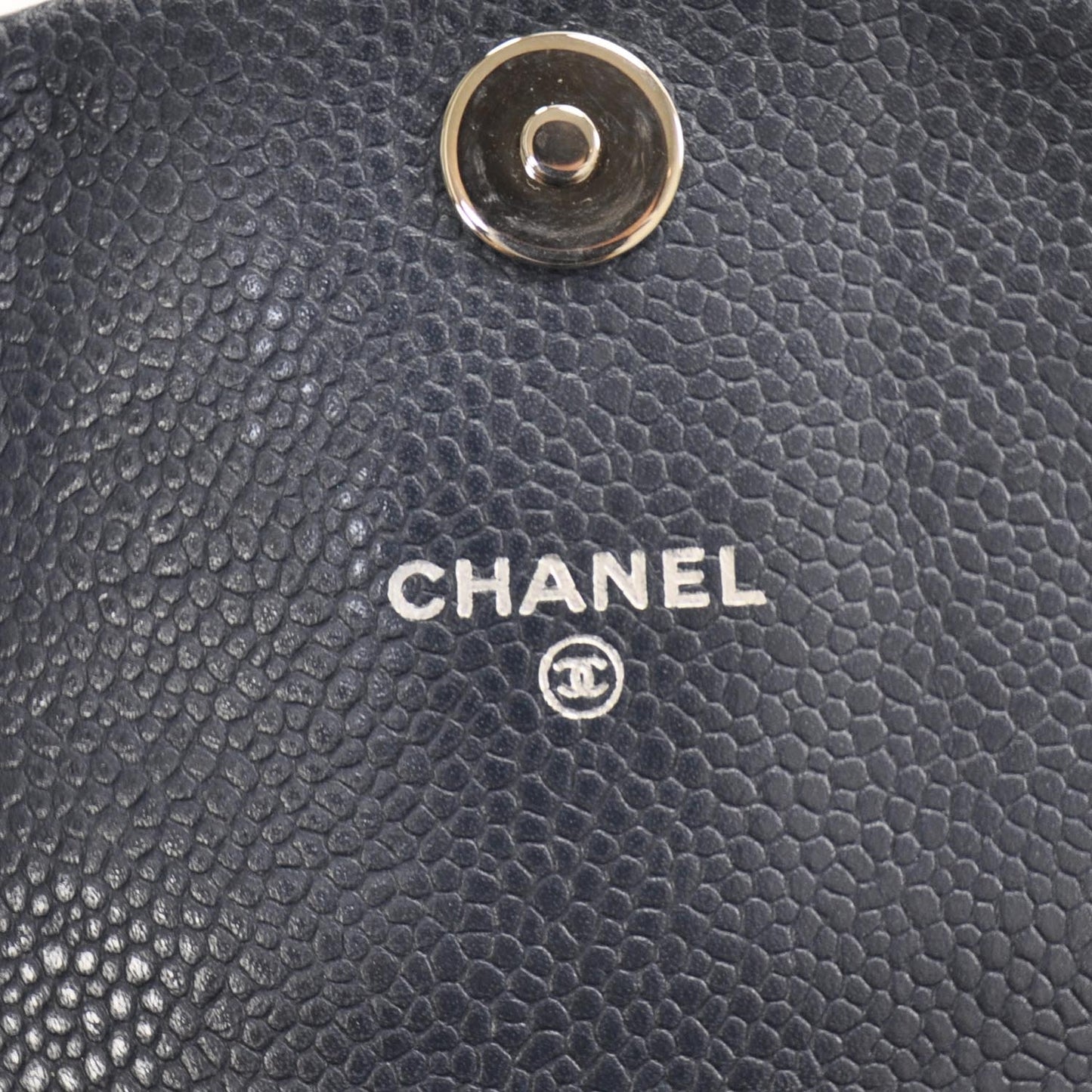 Caviar Half Moon Wallet On Chain Navy