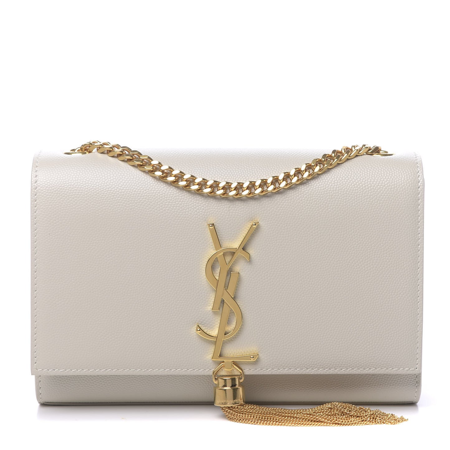 Grain De Poudre Small Classic Monogram Kate Tassel Satchel Blanc Vintage