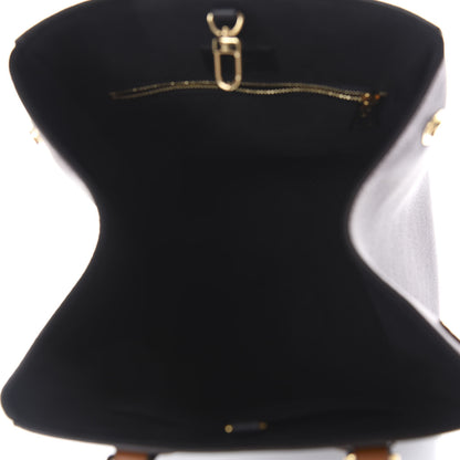 Louis Vuitton Calfskin Monogram Fold Tote MM Black Wine Cream 4 of 10