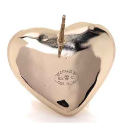Chanel Pearl CC Heart Earrings Gold 4 of 5
