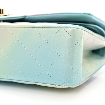 Chanel Lambskin Quilted Tie Dye Ombre Medium Double Flap Blue Multicolor 10 of 13