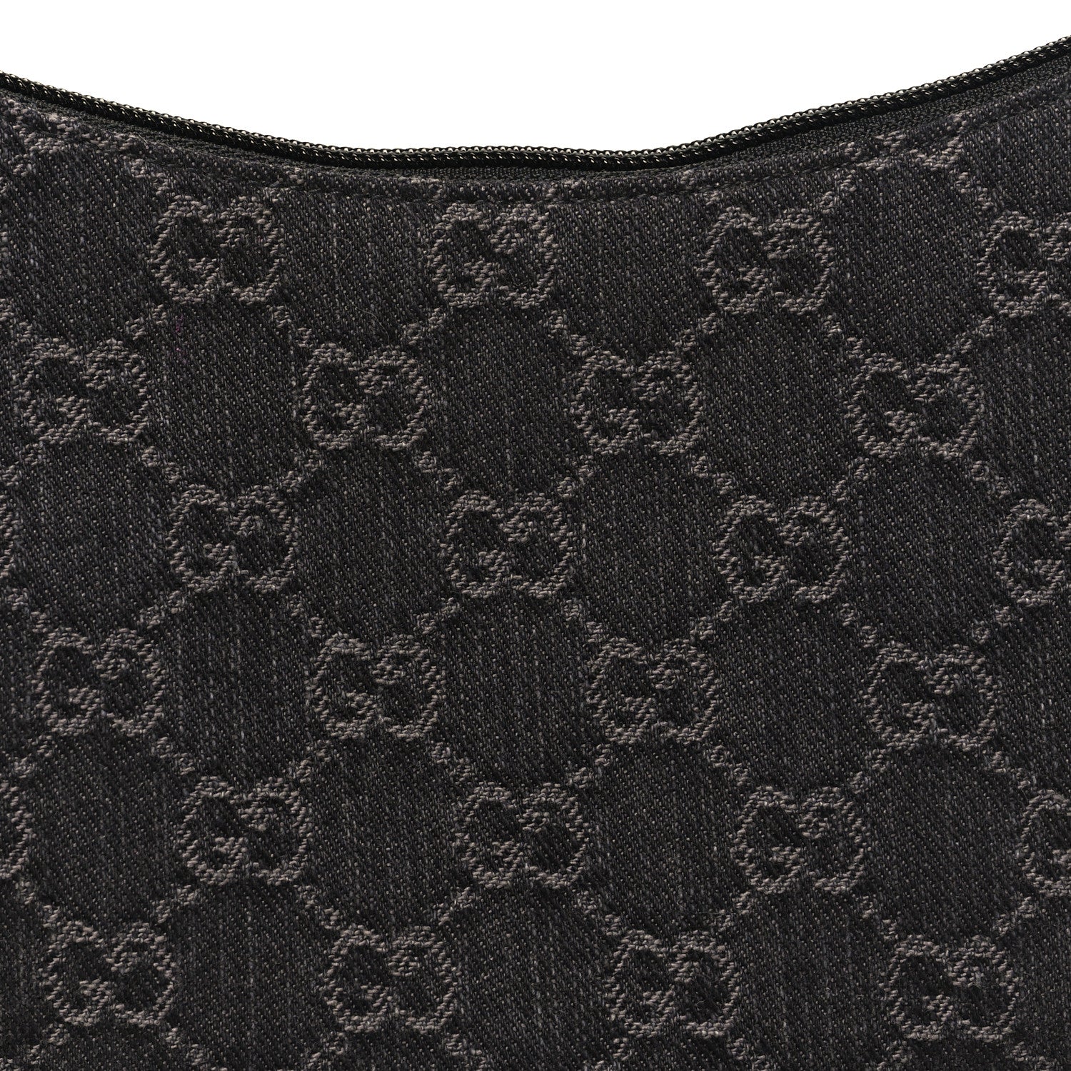 Gucci Jacquard Black Denim GG Monogram Horsebit Slim Small Shoulder Bag Black Grey 8 of 10