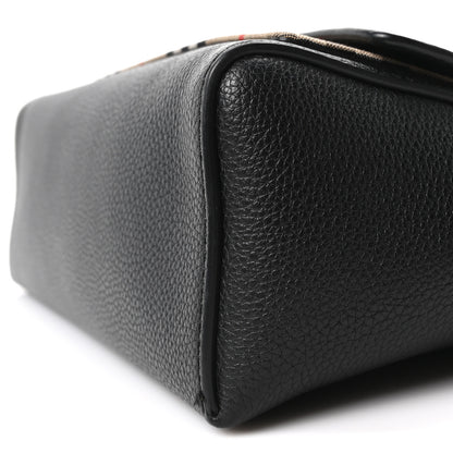 Burberry Coated Canvas Calfskin Vintage Check Medium Note Crossbody Bag Black 9 of 9