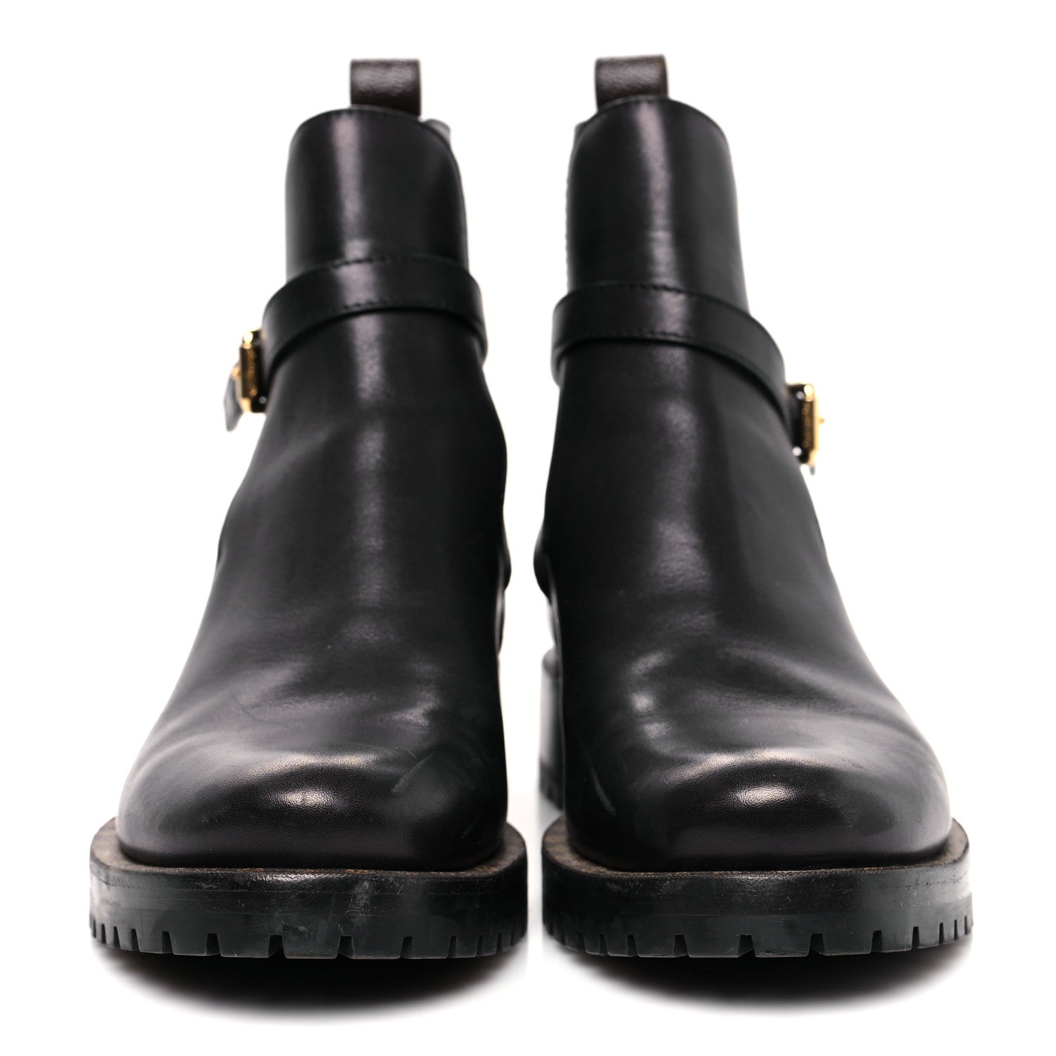 Louis Vuitton Calfskin Monogram Discovery Flat Ankle Boots 38.5 Black 2 of 8