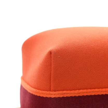 Hermes Canvas Small Bride-A-Brac Pouch Orange Burgundy 8 of 11