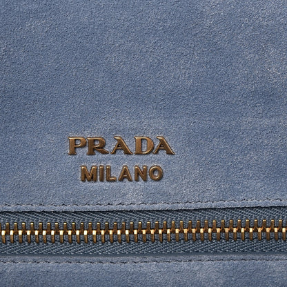 Prada Glace Calf Medium Soft Cahier Bag Marine Astrale 6 of 8