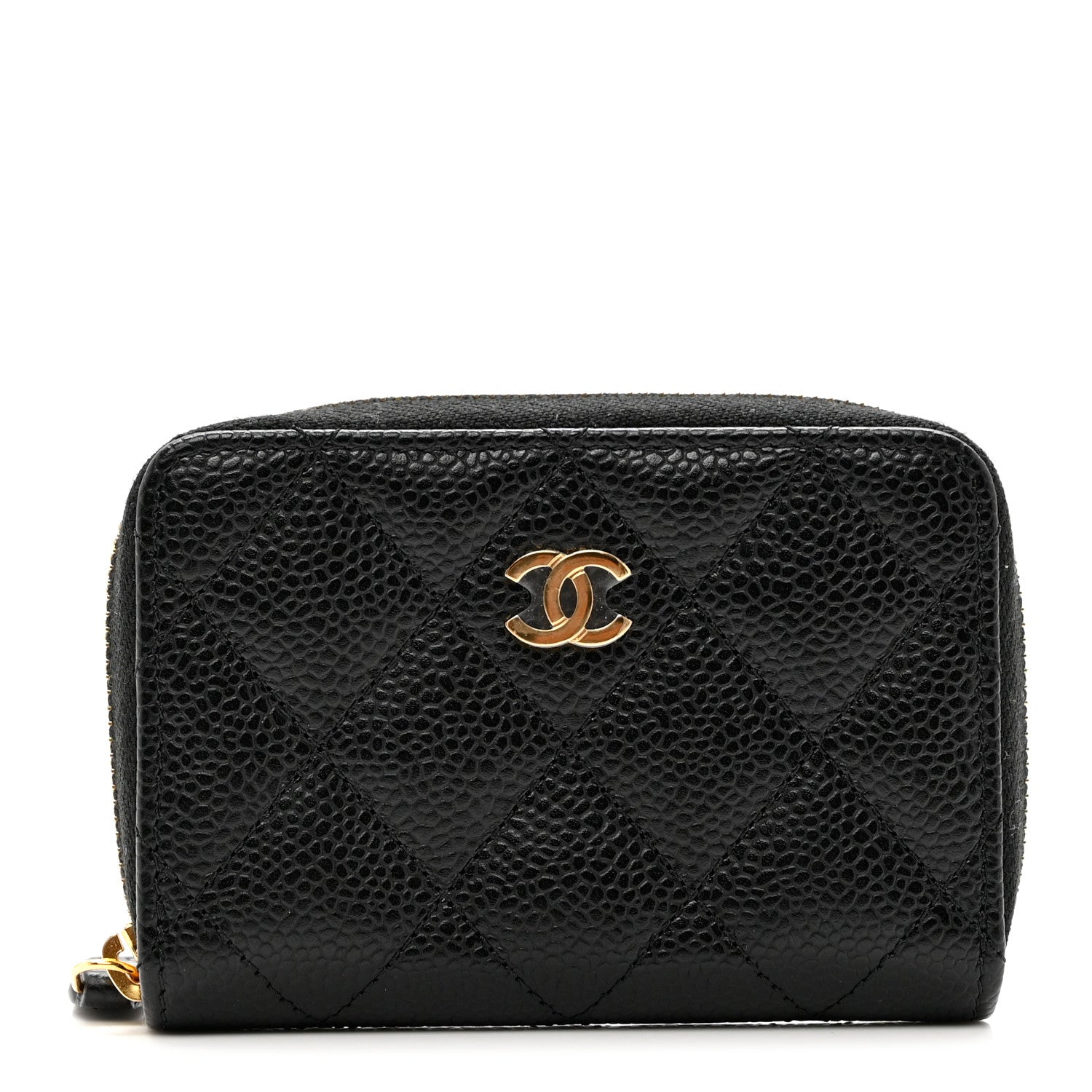 Chanel Caviar Quilted Zip Coin Purse Black 1 of 7