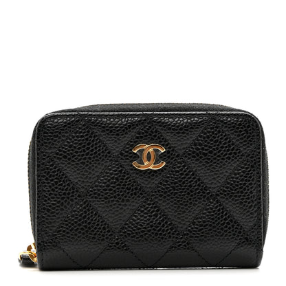 Chanel Caviar Quilted Zip Coin Purse Black 1 of 7