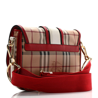Burberry Haymarket Check Messenger Military Red White 2 of 11