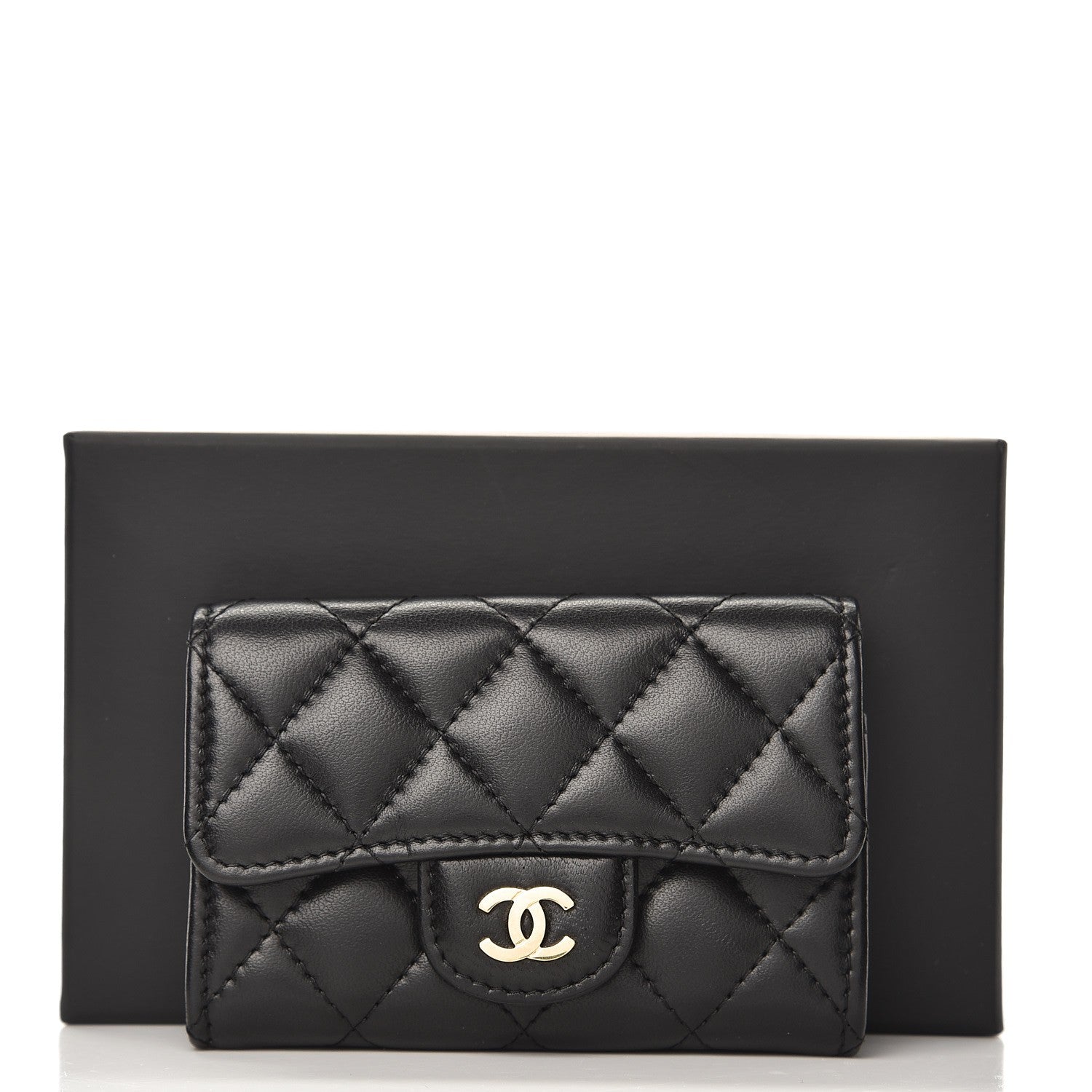 Chanel Lambskin Quilted Flap Card Holder Black 9 of 9