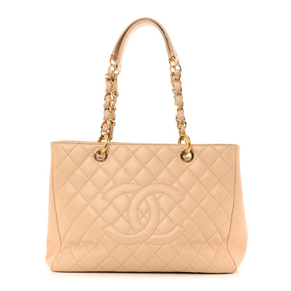 Chanel Caviar Quilted Grand Shopping Tote GST Beige Clair 1 of 10