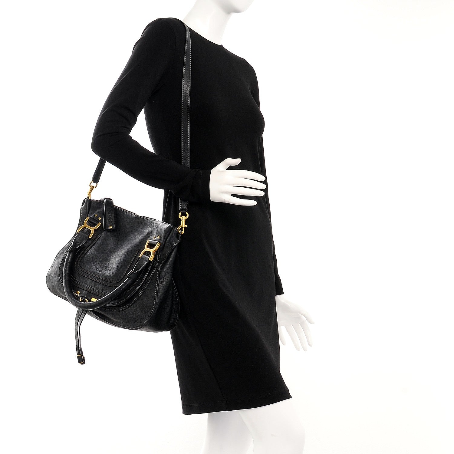 Chloe Calfskin Medium Marcie Satchel Black 2 of 9