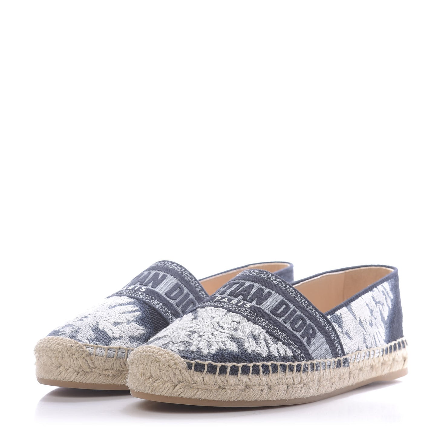 Canvas Tie and Dior Embroidered Granville 15mm Espadrilles 38.5 Denim