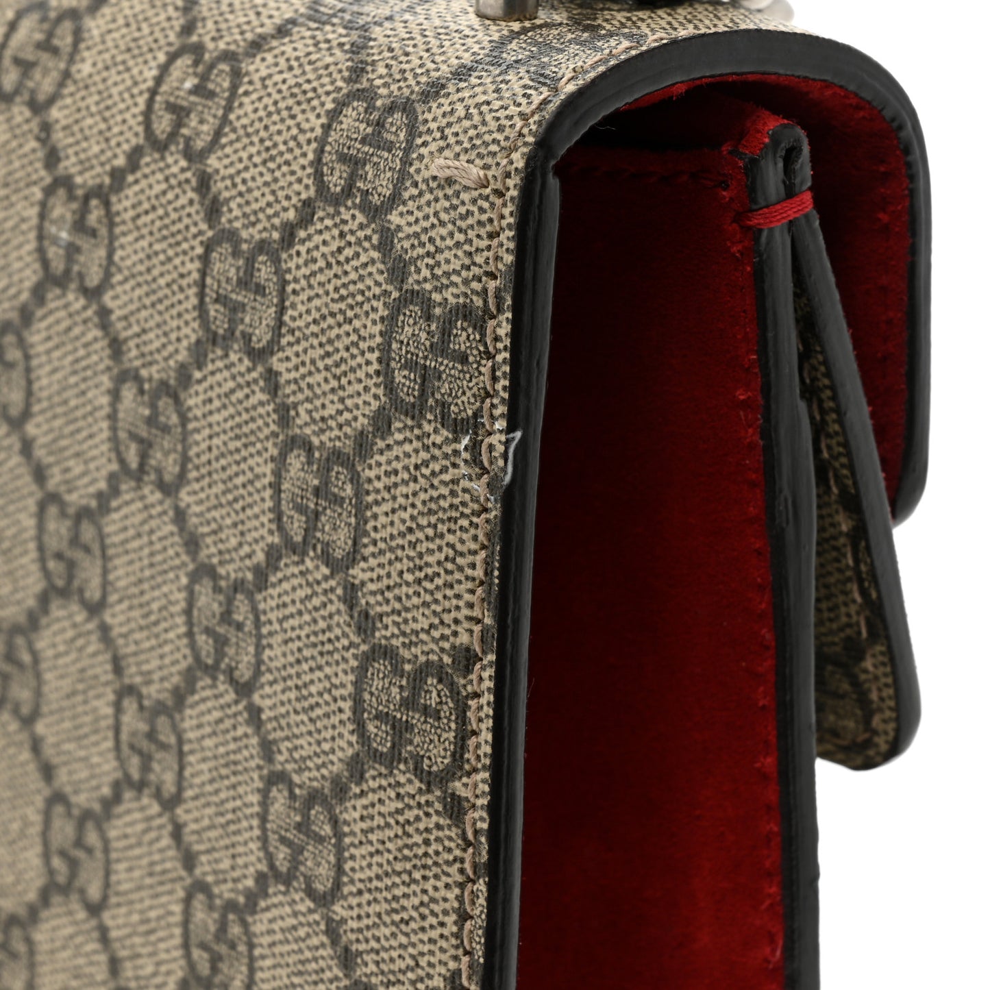 GG Supreme Monogram Mini Dionysus Shoulder Bag Hibiscus Red