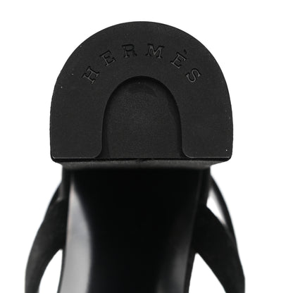 Hermes Velours Bossa Sandals 38 Black 8 of 11