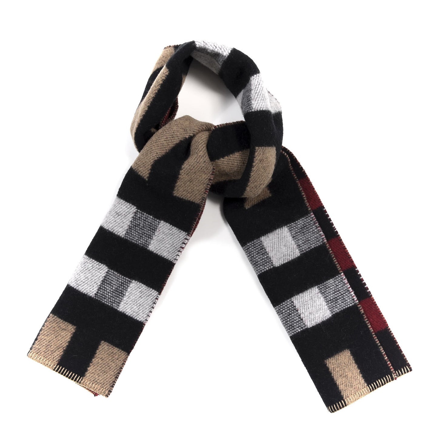 Wool Cashmere Half Mega Check Blanket Scarf House Check