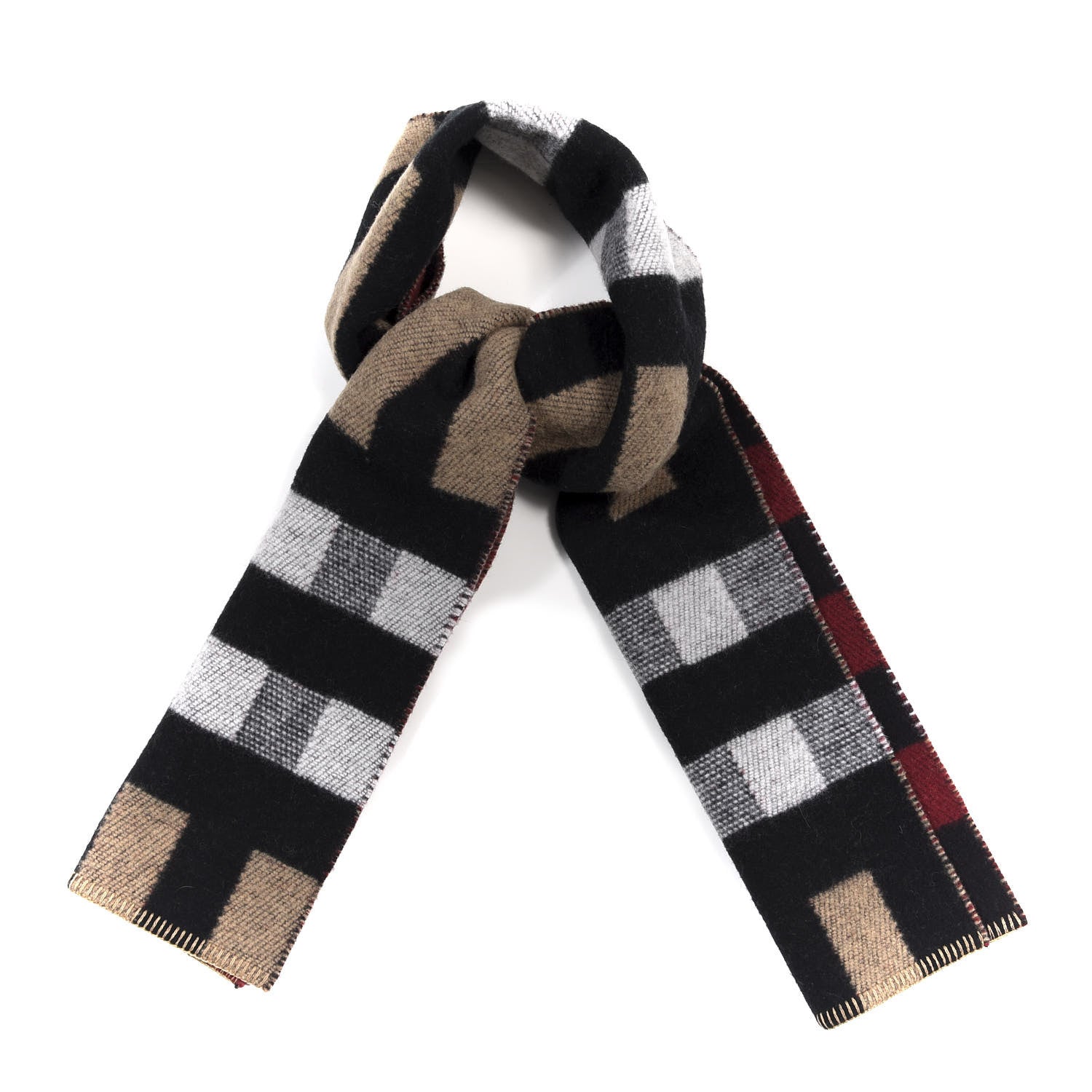 Burberry Wool Cashmere Half Mega Check Blanket Scarf House Check 1 of 4