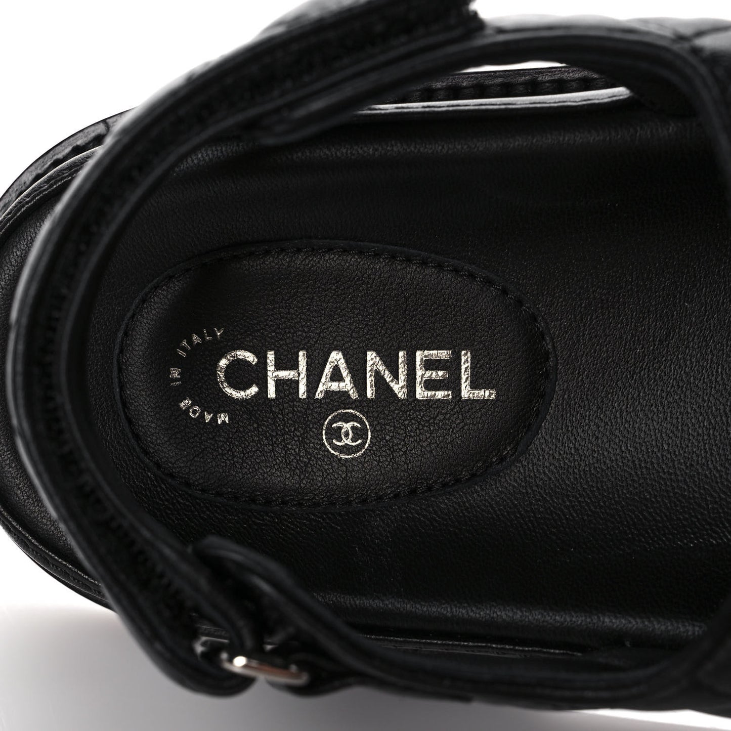 Lambskin Velcro Dad Sandals 38.5 Black