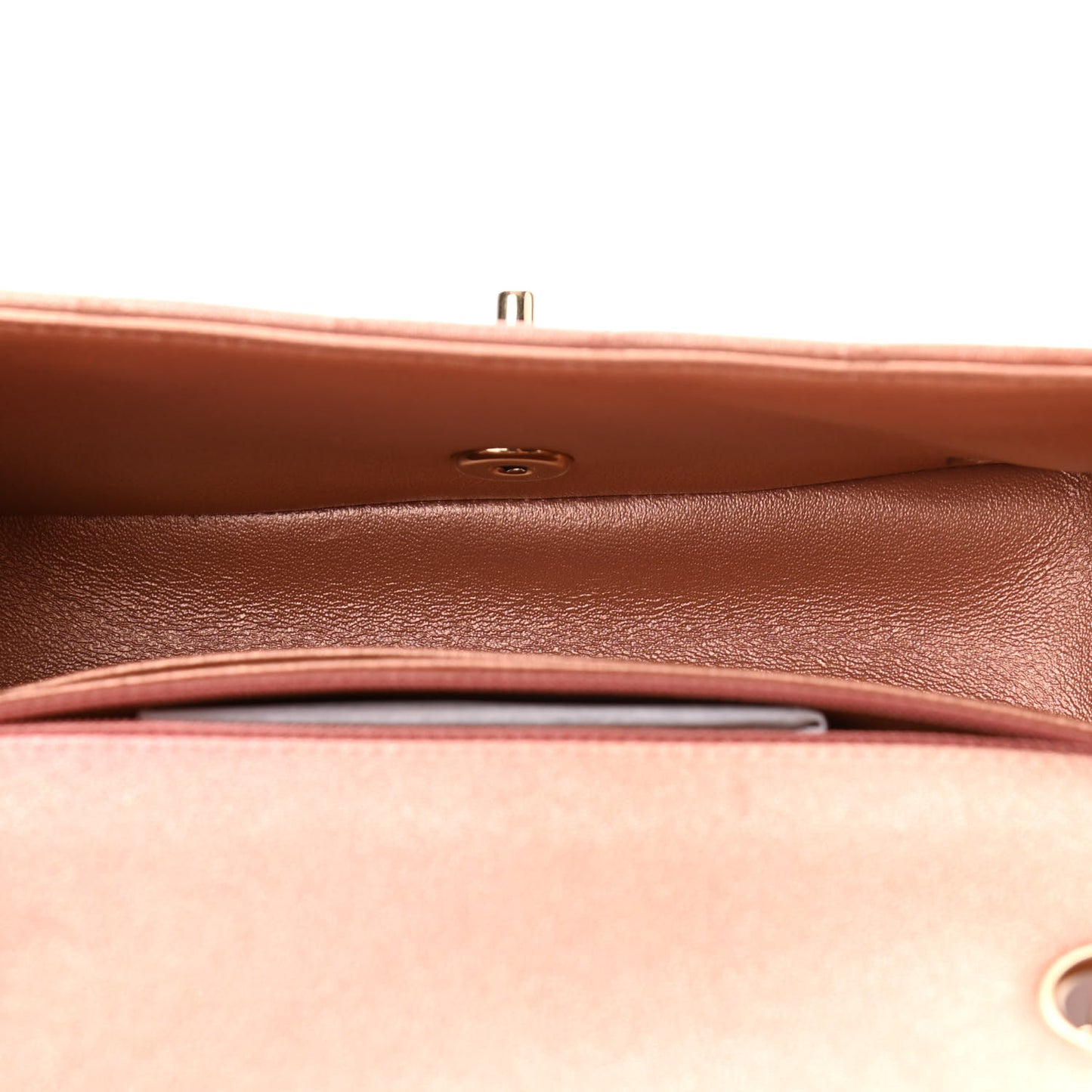 Metallic Lambskin Quilted Ombre Mini Rectangular Flap Pink