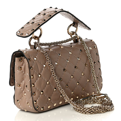 Valentino Garavani Nappa Small Rockstud Spike Shoulder Bag Poudre 3 of 11
