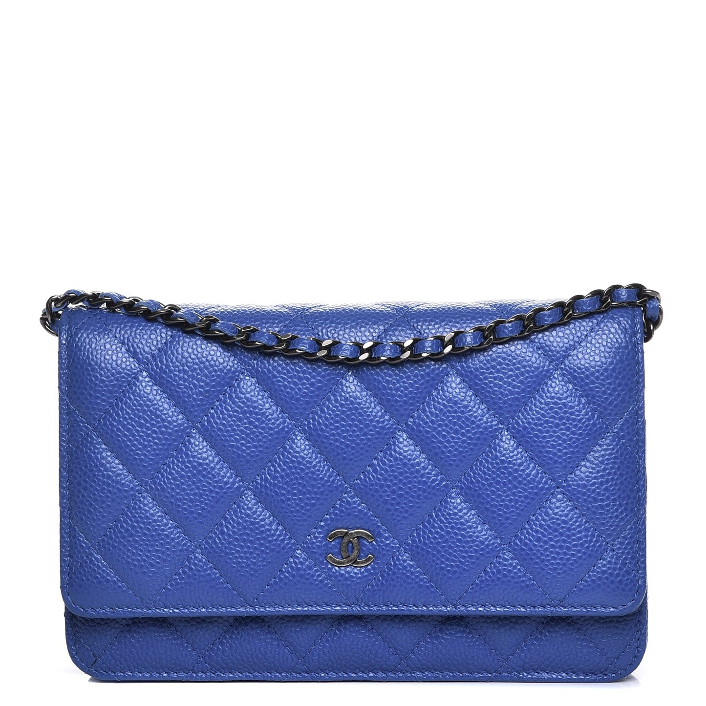 Caviar Quilted Wallet On Chain WOC Blue