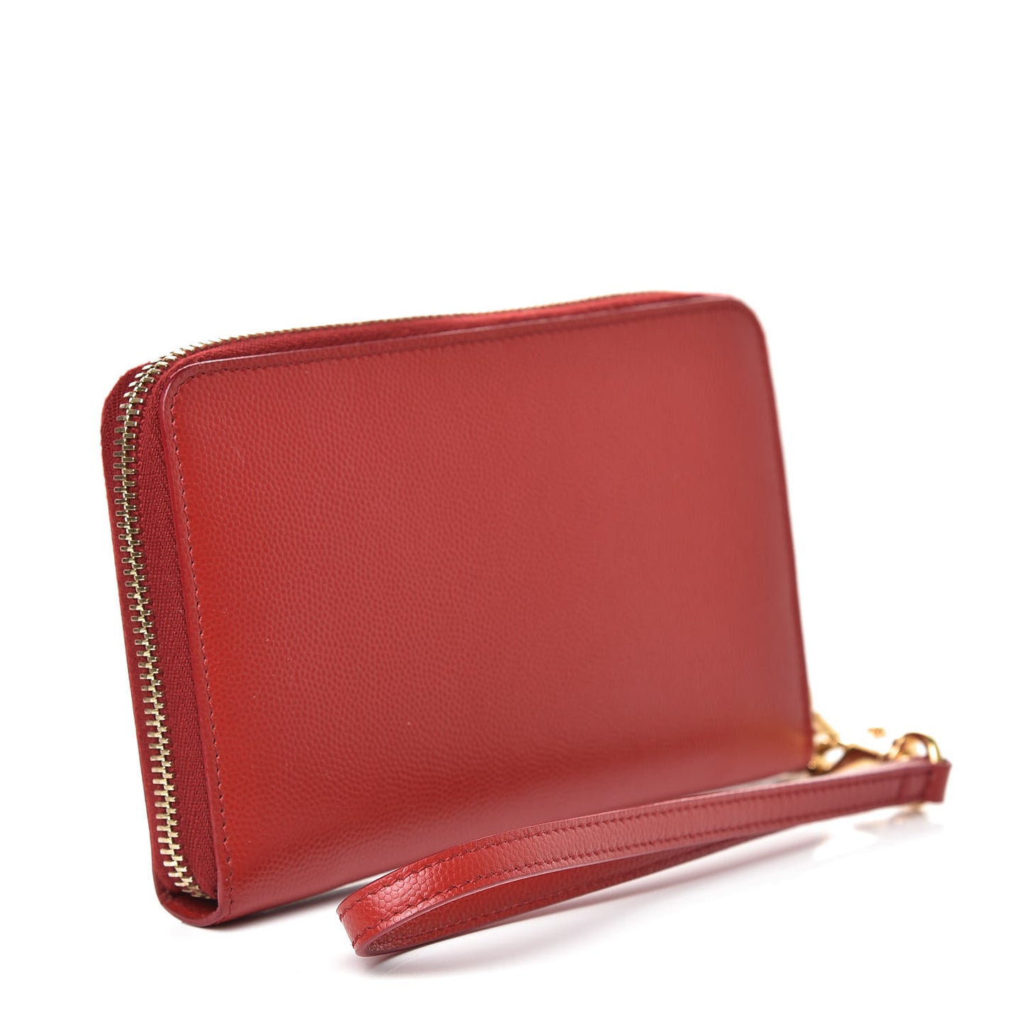 Grain De Poudre Monogram Smartphone Zip Around Wristlet Wallet Red