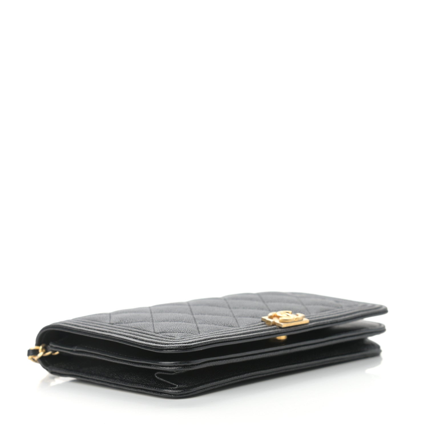 Chanel Caviar Quilted Boy Wallet On Chain WOC Black 3 of 11