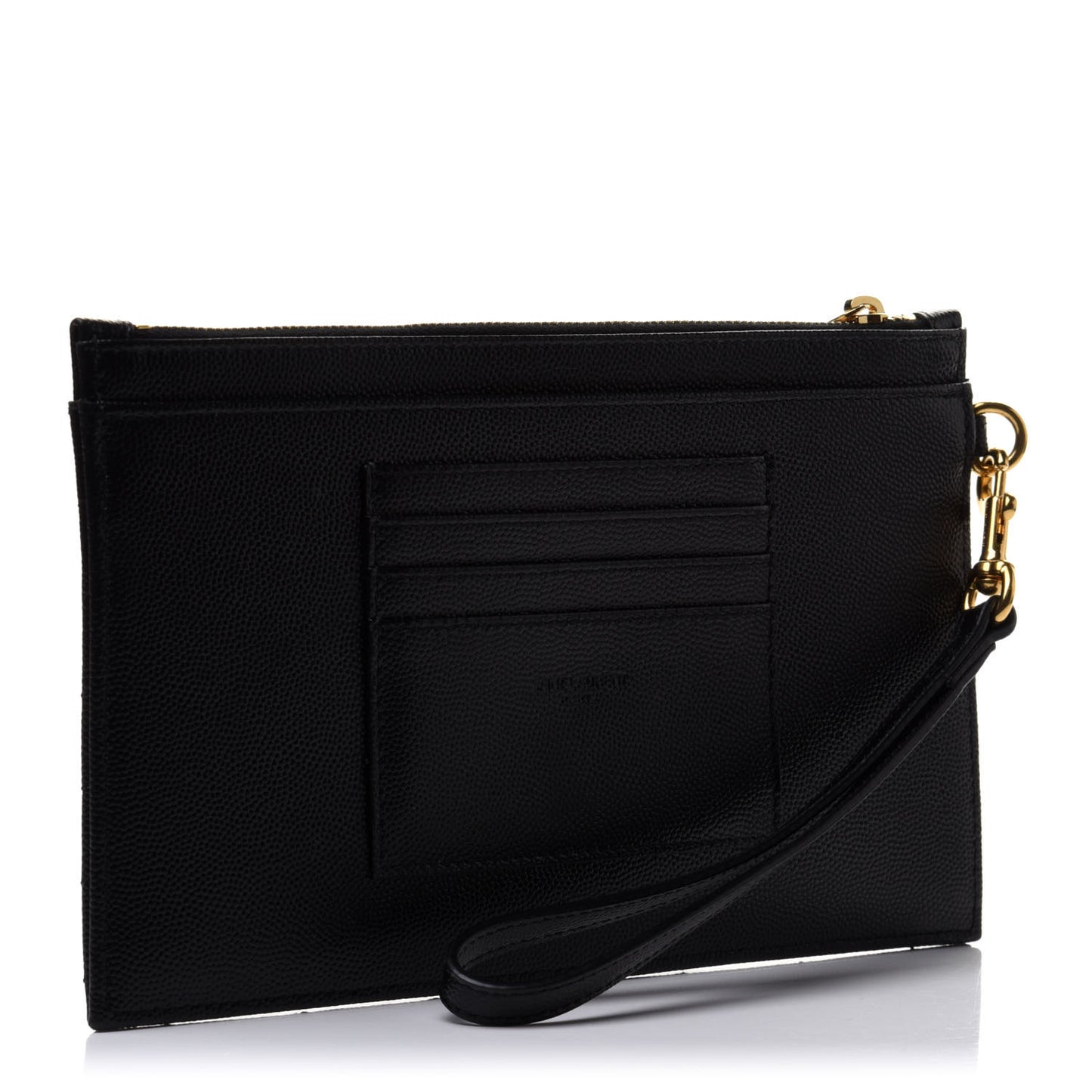 Grain De Poudre Chevron Monogram Large Bill Pouch Black