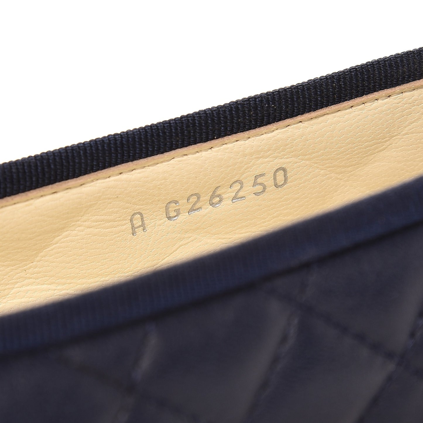Lambskin Quilted CC Cap Toe Ballerina Flats 35 Navy