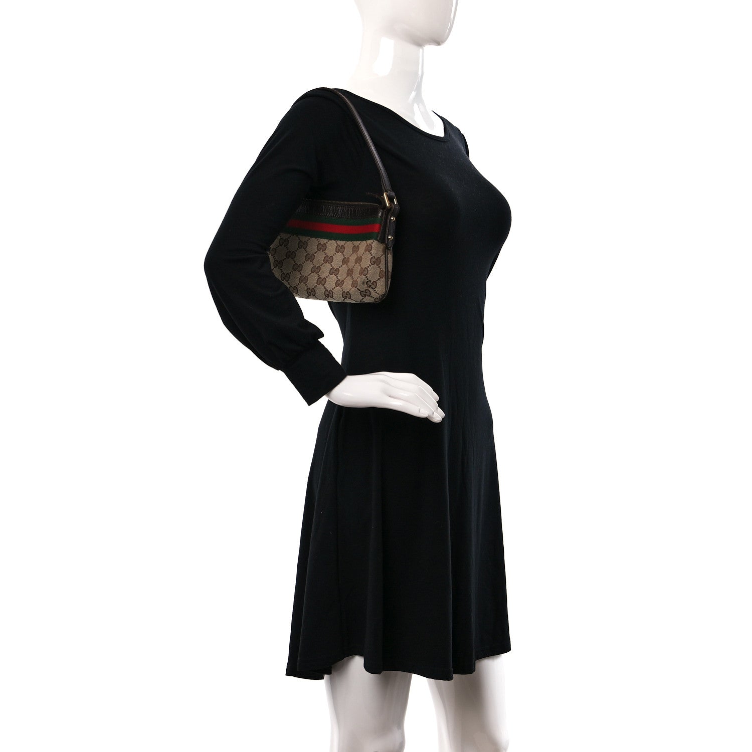 Gucci Monogram Web Pochette Dark Brown 2 of 10