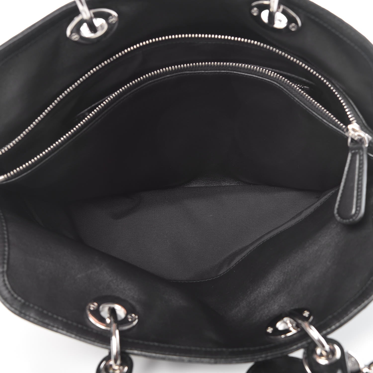 Christian Dior Lambskin Cannage Medium Granville Tote Black 5 of 8