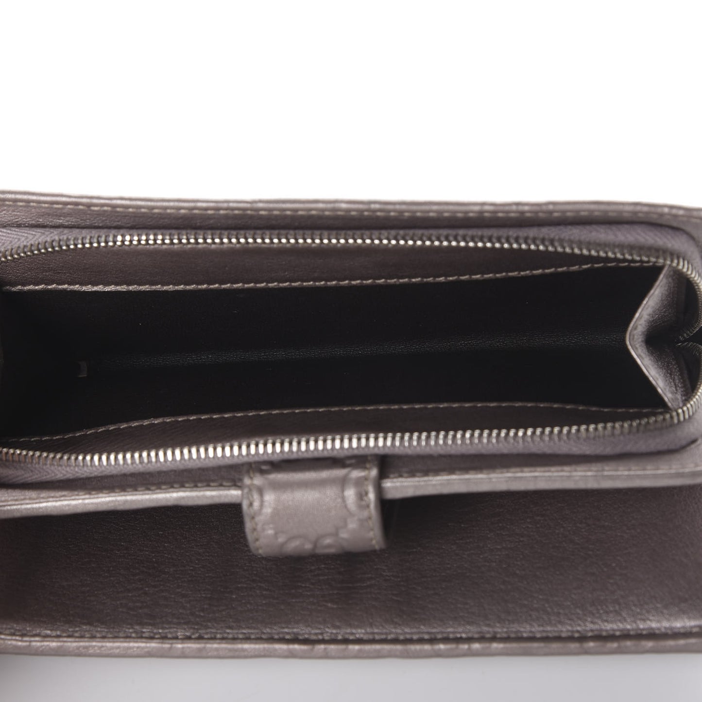 Guccissima Twins Continental Flap Wallet Silver