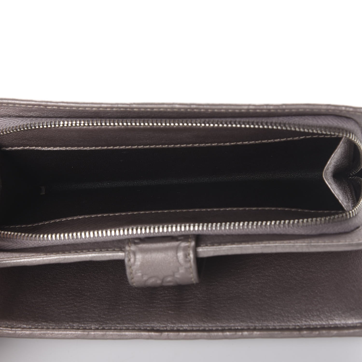 Gucci Guccissima Twins Continental Flap Wallet Silver 5 of 8