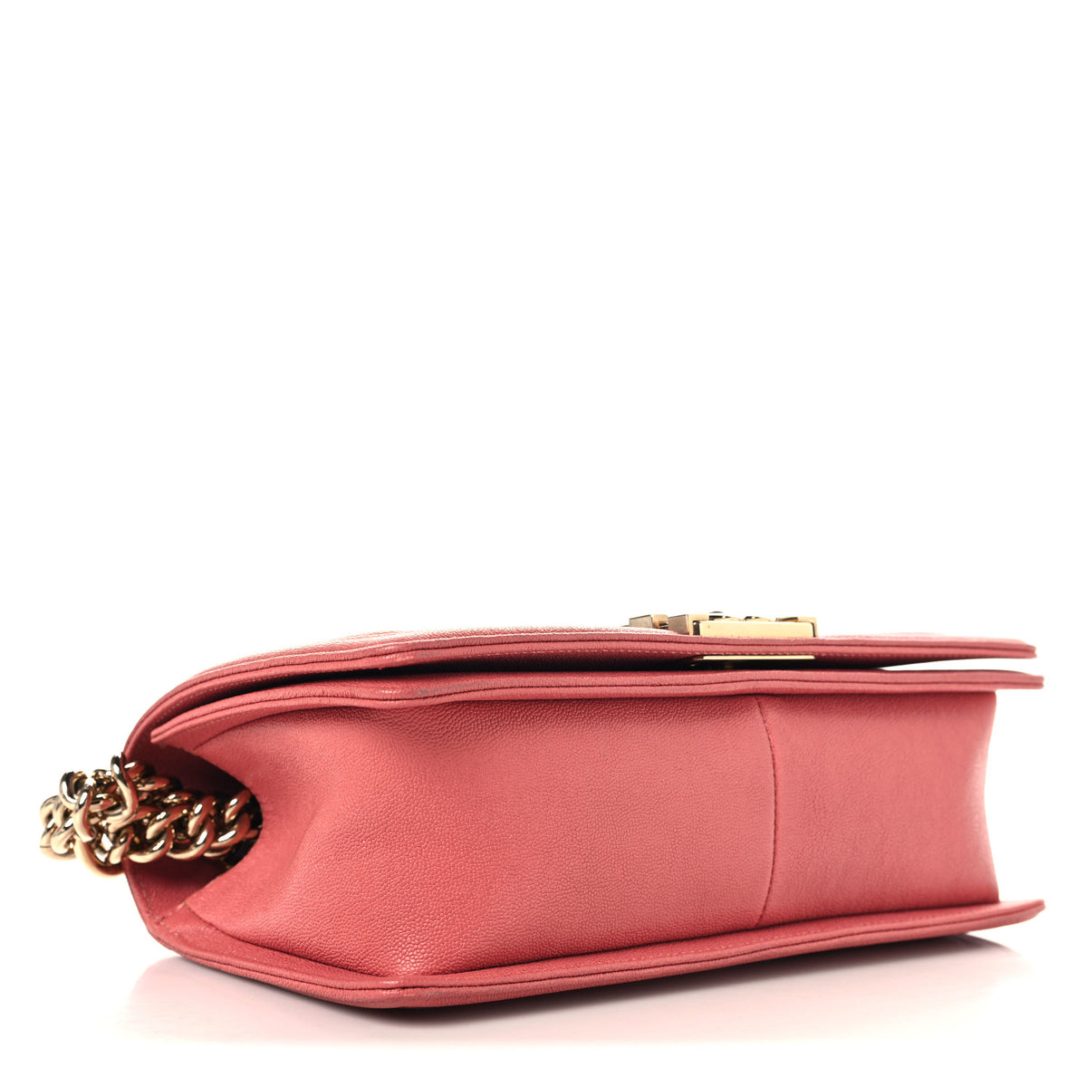 Caviar Chevron Quilted Medium Boy Flap Pink