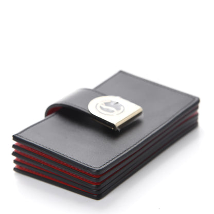Christian Louboutin Calfskin Elisa Accordion Card Holder Black Gold 4 of 8