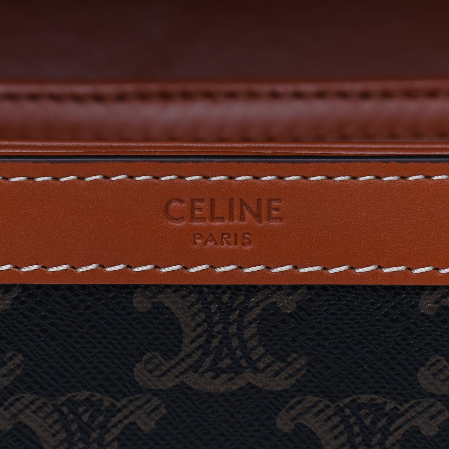 Celine Triomphe Canvas Calfskin Medium Triomphe Tan 7 of 11