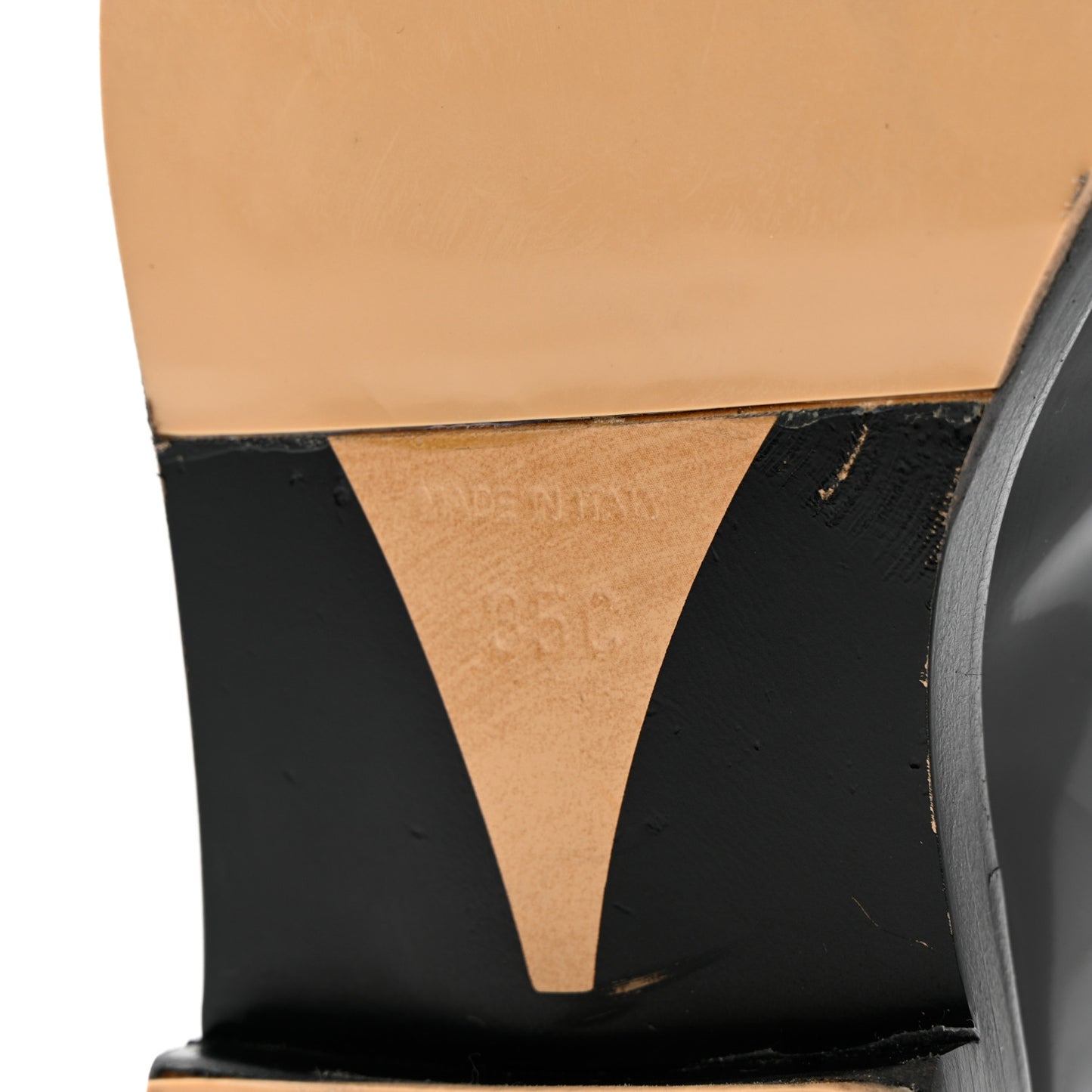 Shiny Calfskin Logo Loafers 35 Black