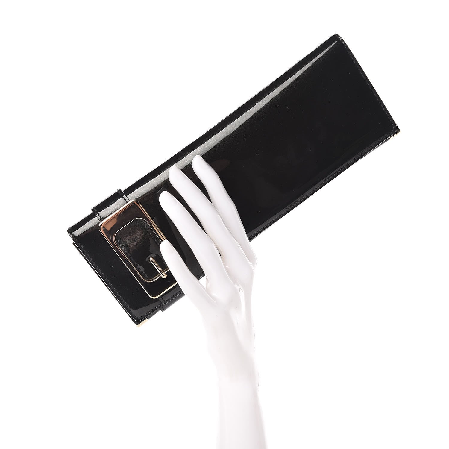 Gucci Patent Glitter Clutch Black 2 of 9