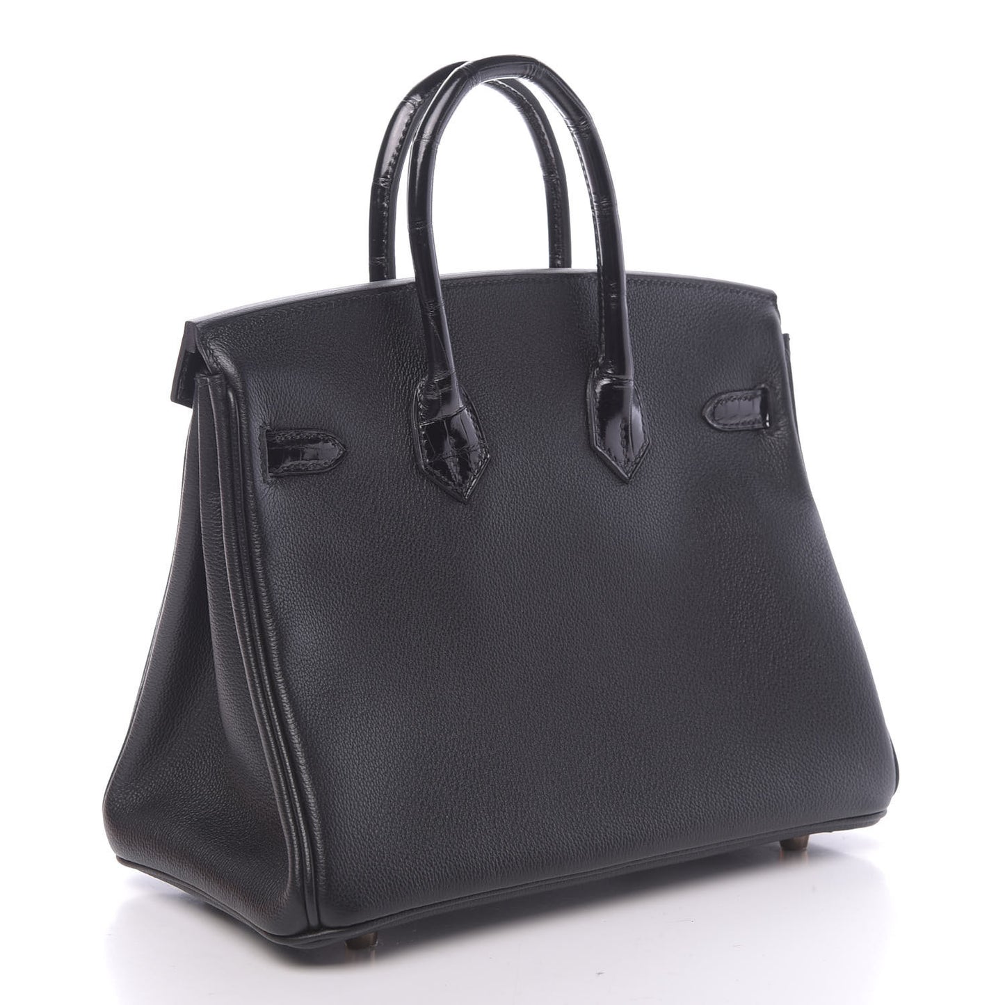 Taurillon Novillo Shiny Niloticus Crocodile Birkin Touch 25 Black