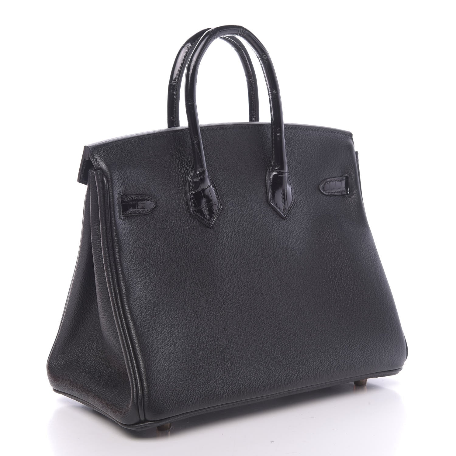 Hermes Taurillon Novillo Shiny Niloticus Crocodile Birkin Touch 25 Black 3 of 42