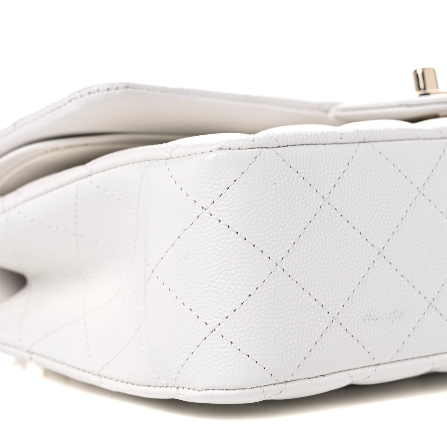 Chanel Caviar Quilted Medium Double Flap White 7 of 10