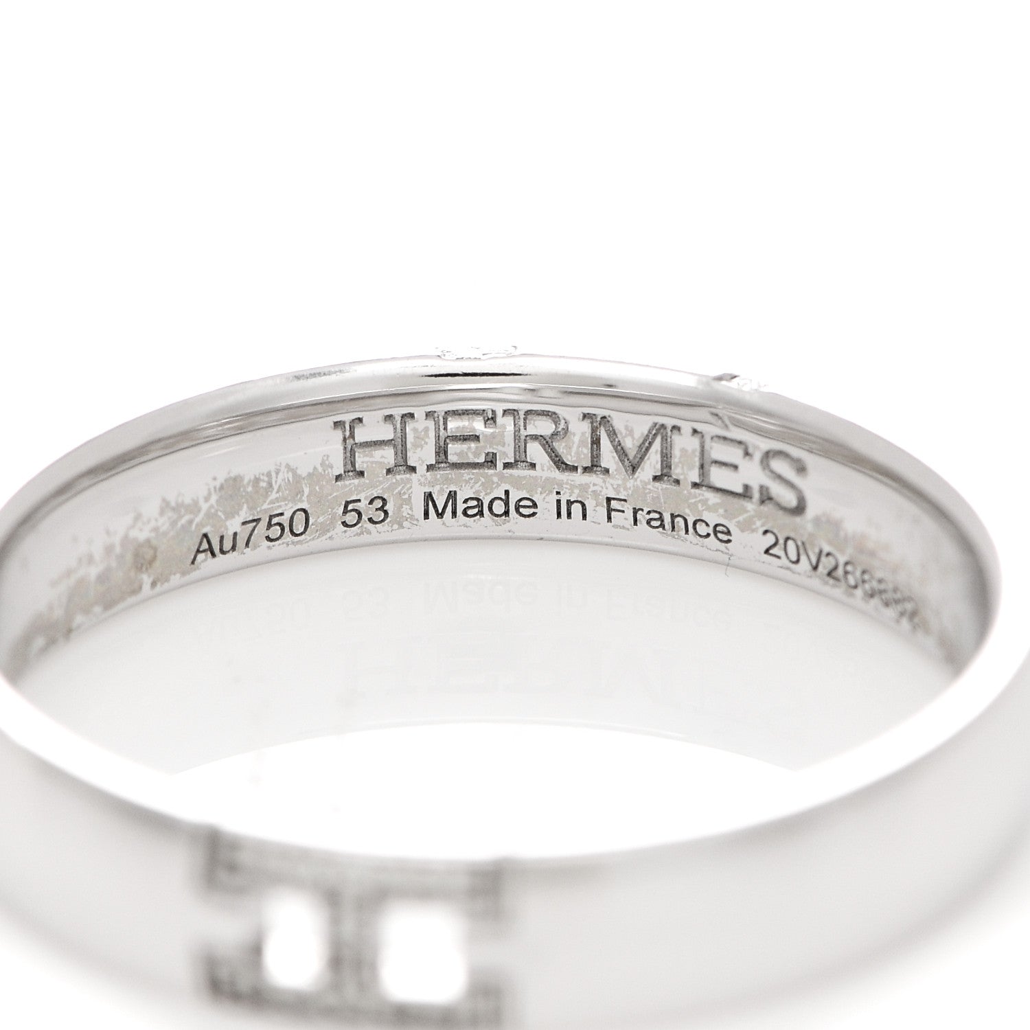 Hermes 18K White Gold Diamond Ever Herakles Wedding Band Ring 53 6.25 4 of 7
