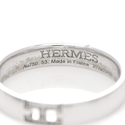 Hermes 18K White Gold Diamond Ever Herakles Wedding Band Ring 53 6.25 4 of 7